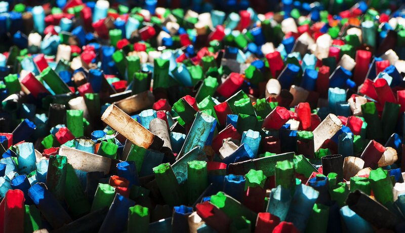 Colorful Chalk Pieces — Green