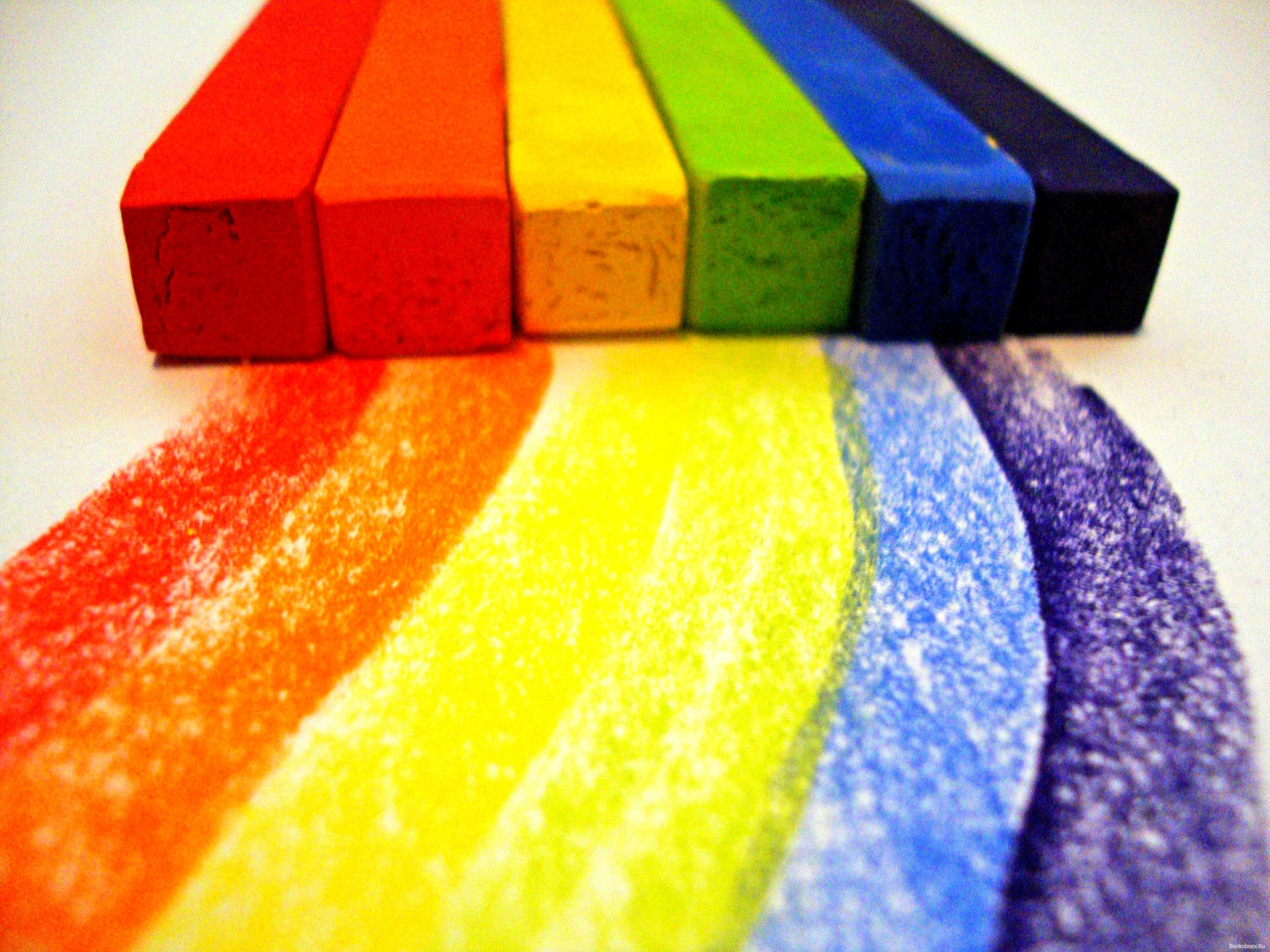 Colorful chalk rainbow