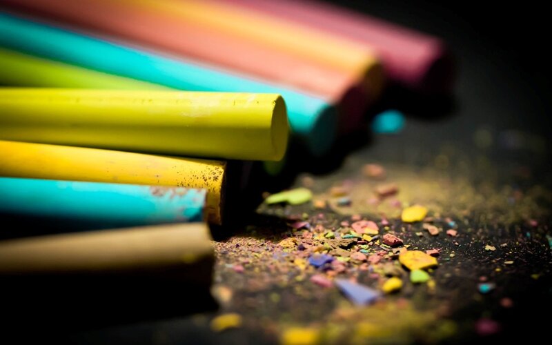 Colorful Chalk Sticks — Yellow, Dramatic, Photograph