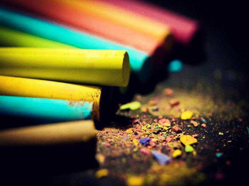 Colorful Chalk Sticks — Yellow, Dramatic