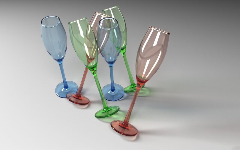 Colorful champagne glasses