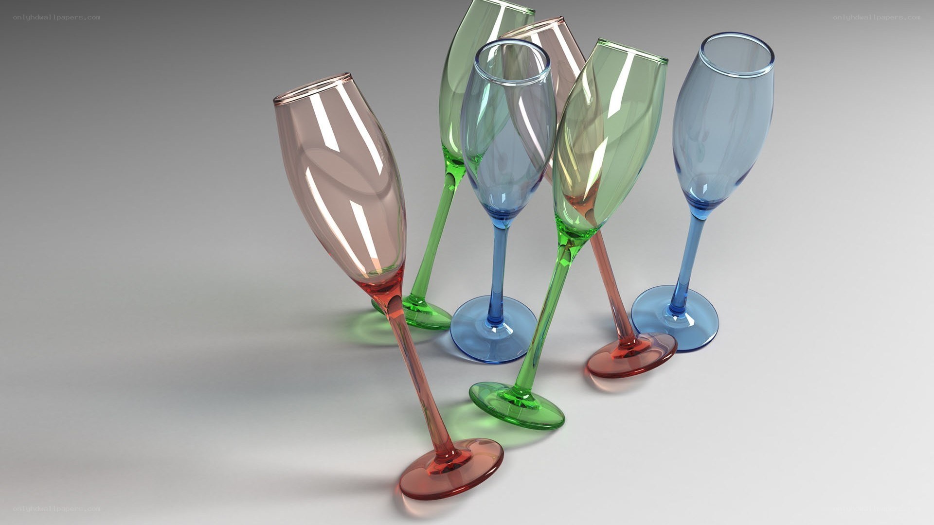 Colorful champagne glasses
