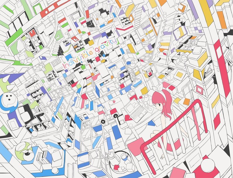 Colorful chaotic room illustration