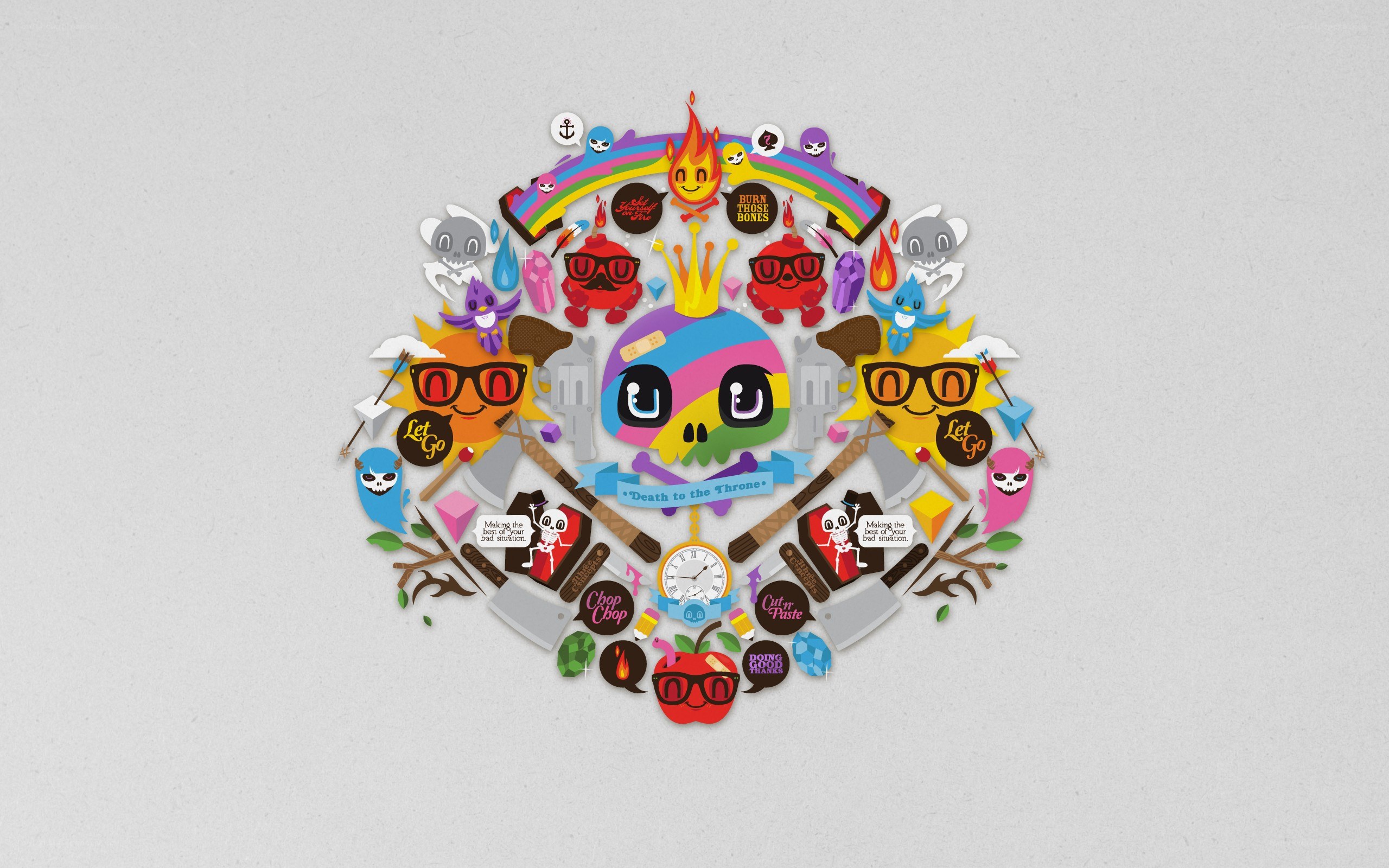 Colorful character collage art