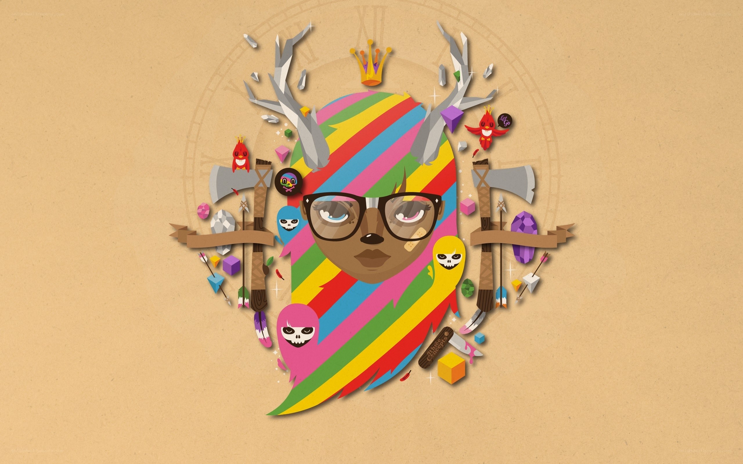 colorful character collage art