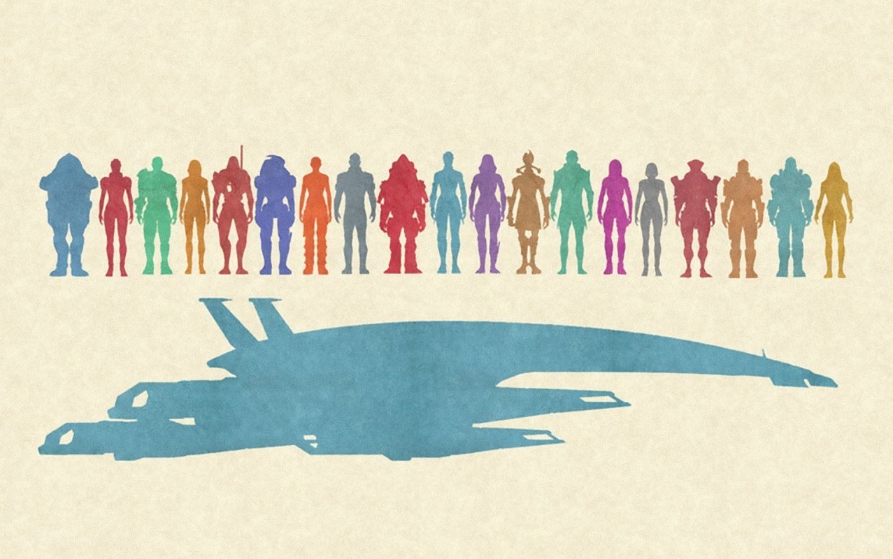 colorful character silhouettes