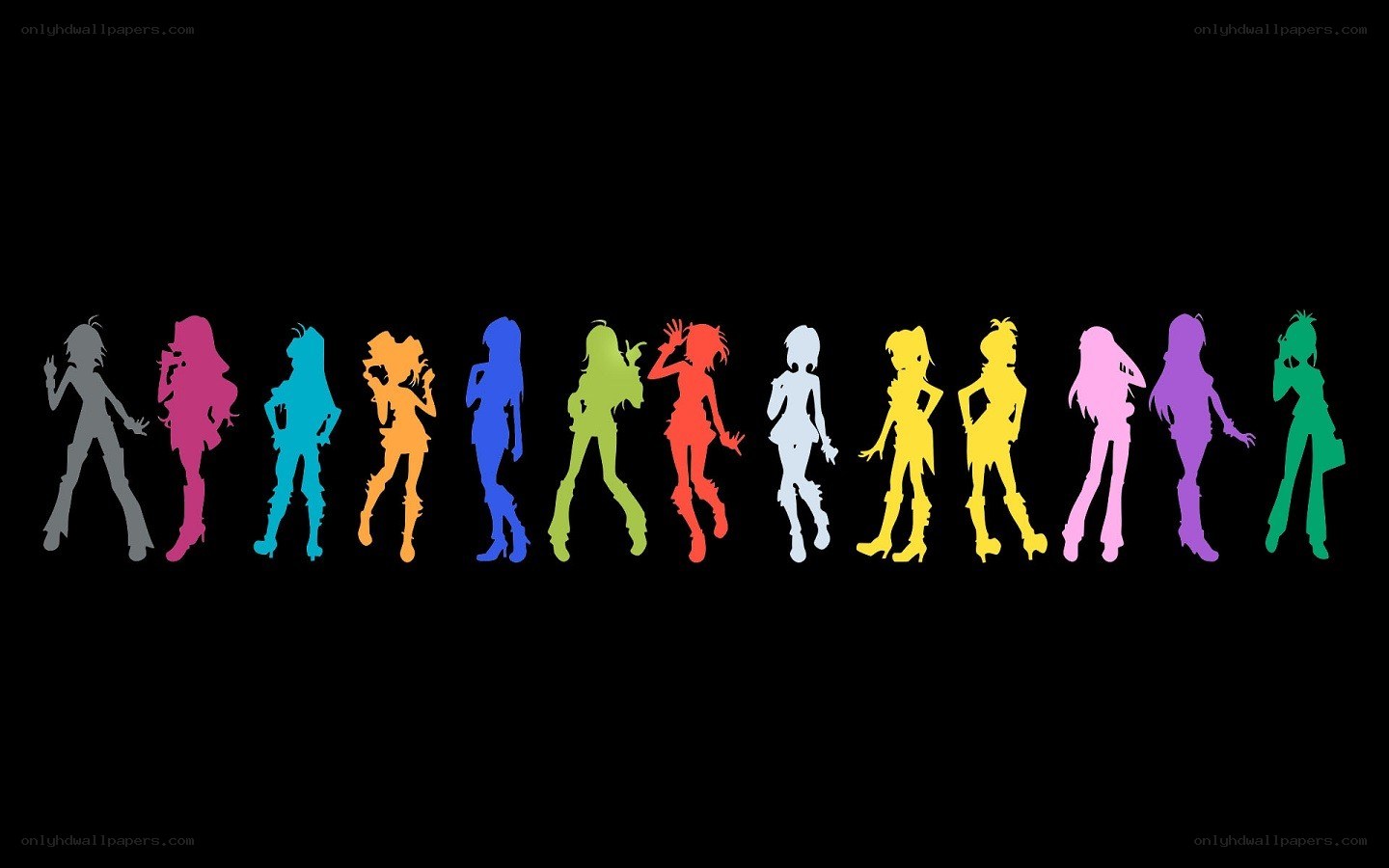 colorful character silhouettes