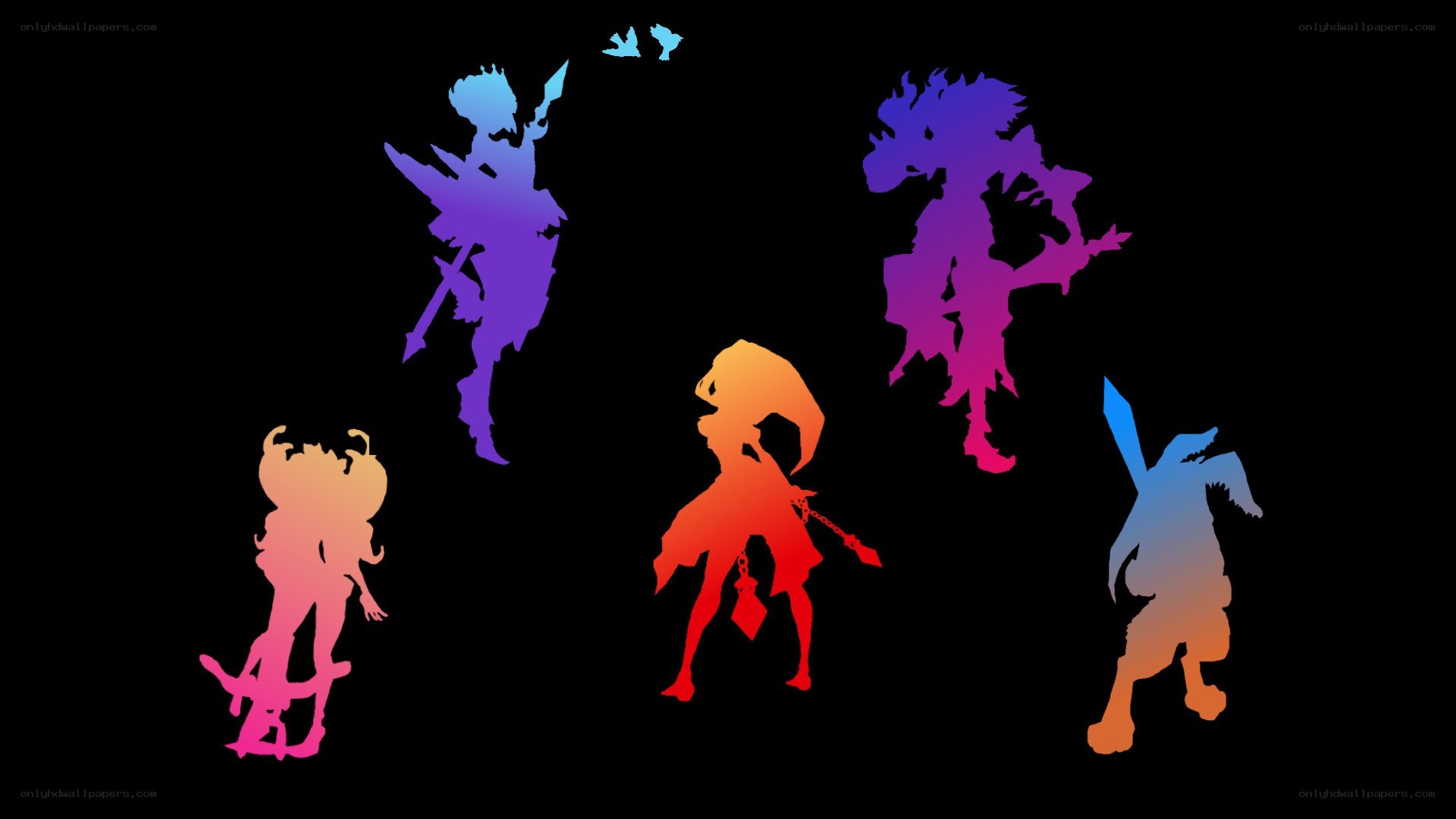 colorful character silhouettes