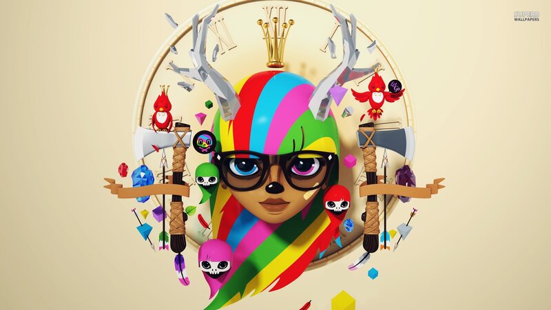 Colorful Character with Glasses