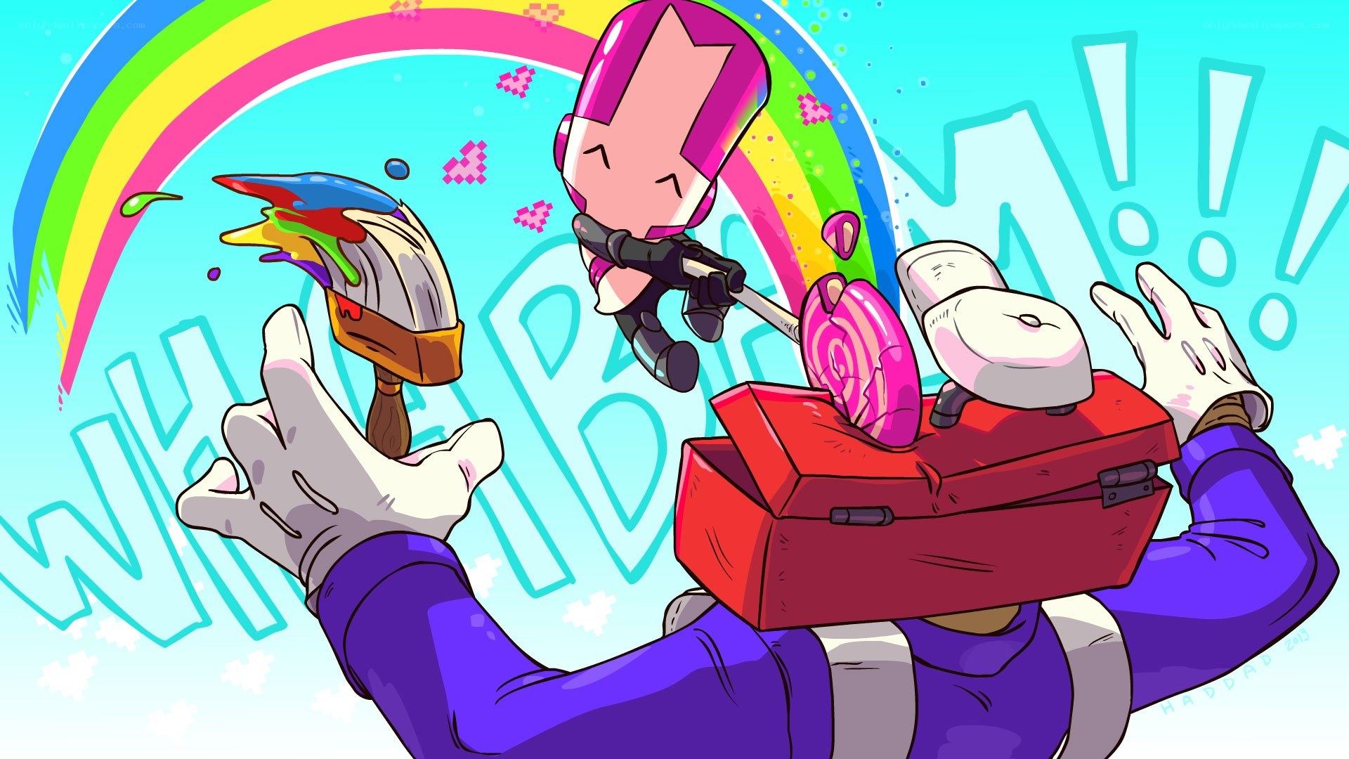 Colorful character with paintbrush