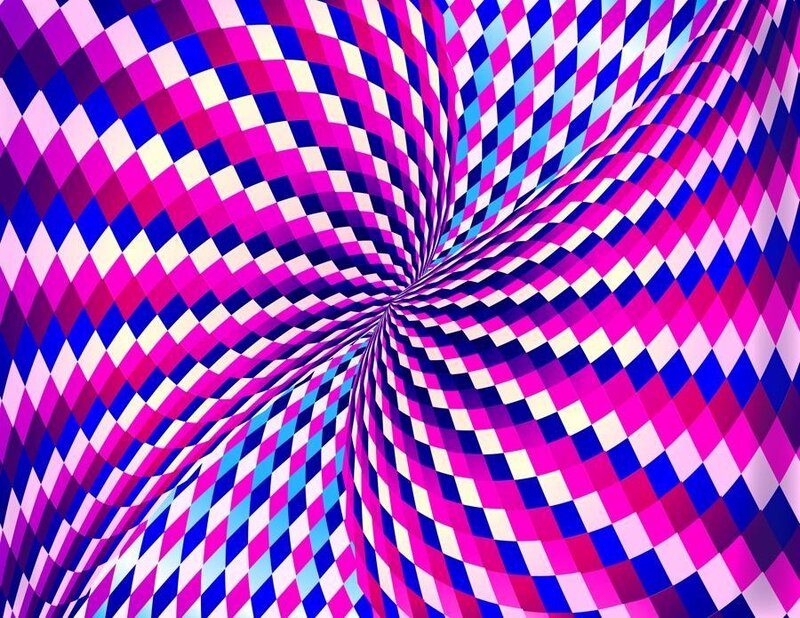 colorful checkerboard spiral