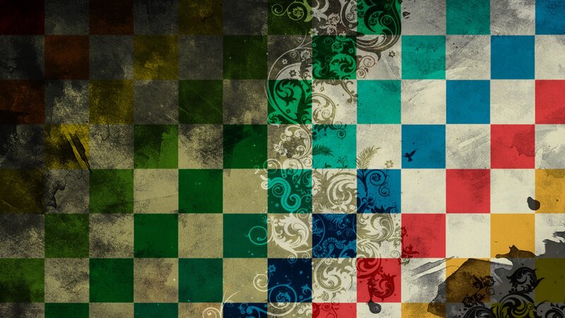 Colorful Checkered Pattern — Green, Vibrant, Digital Art, Floral Designs, Grunge Texture