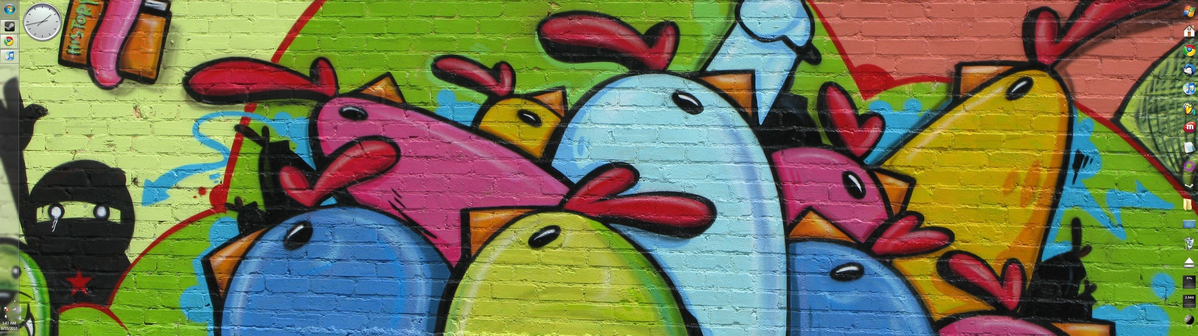 colorful chicken graffiti