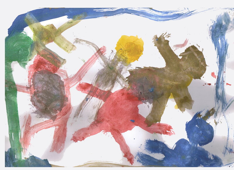 Colorful child's abstract painting