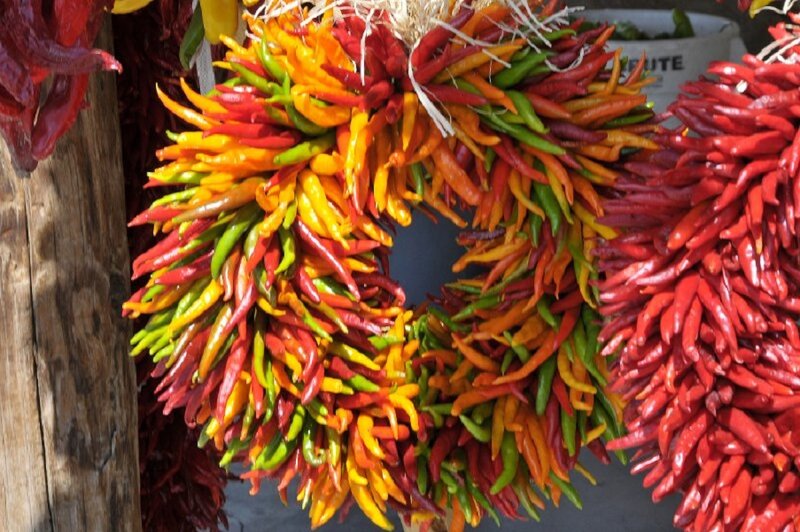 Colorful Chili Pepper Wreath