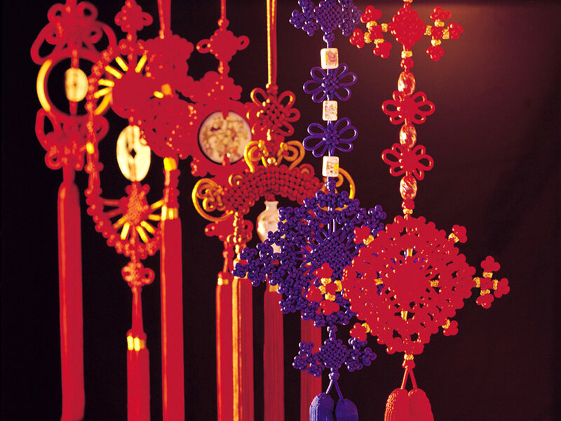 Colorful Chinese knot decorations