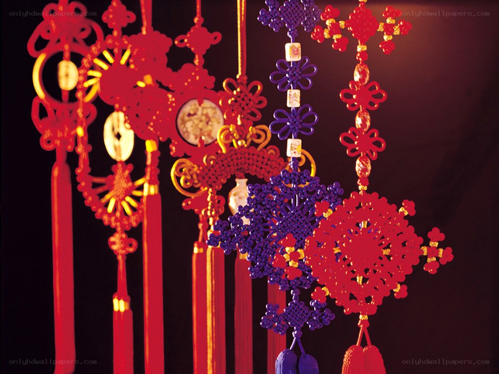Colorful Chinese knot decorations