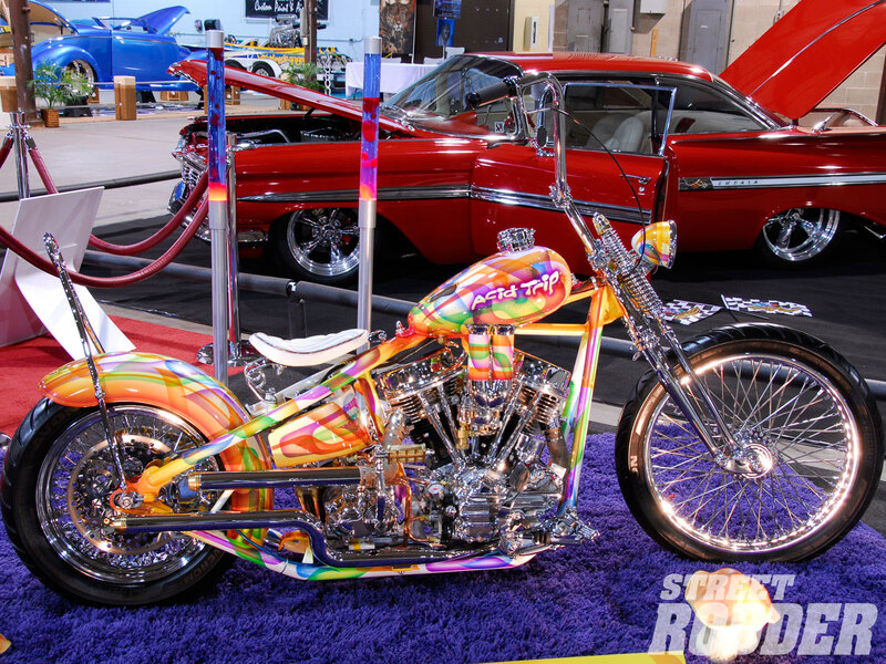 Colorful Chopper Motorcycle