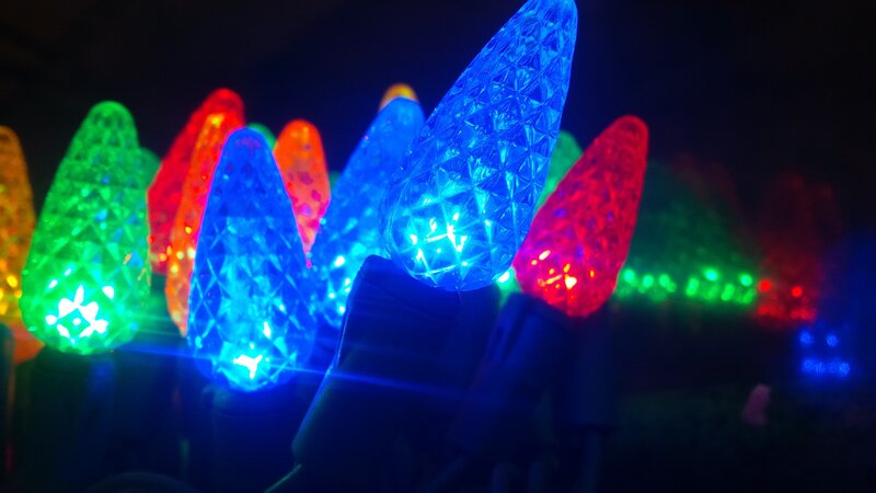 Colorful Christmas Lights — Blue