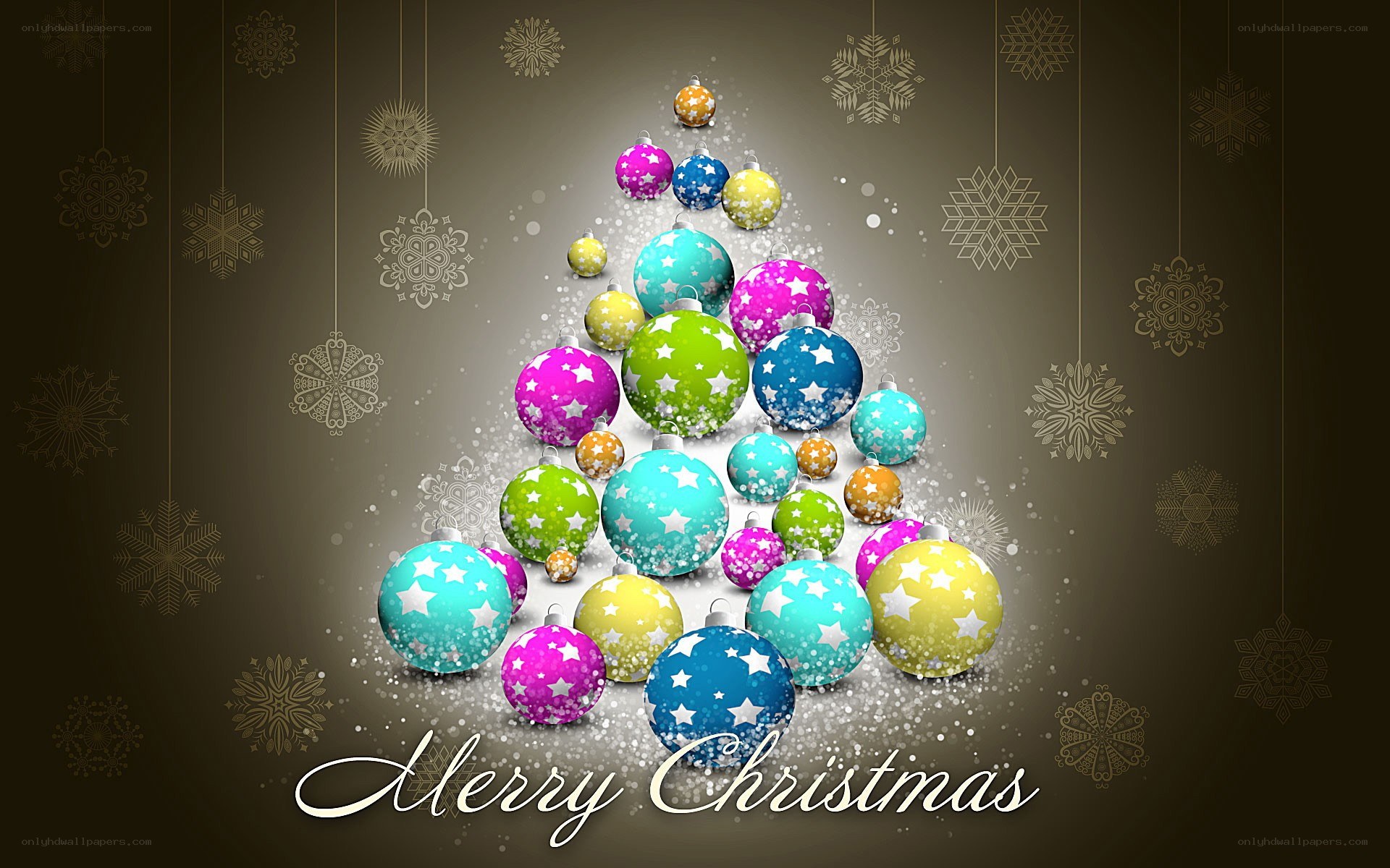 Colorful Christmas ornament tree