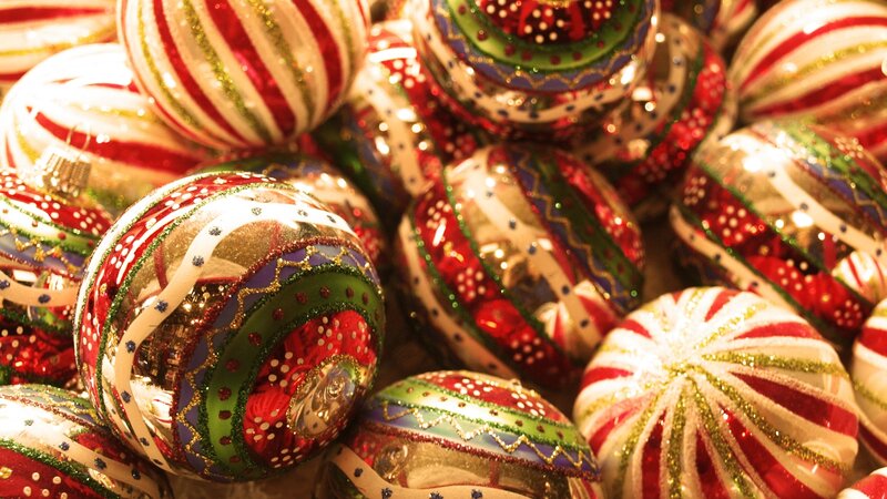 colorful christmas ornaments