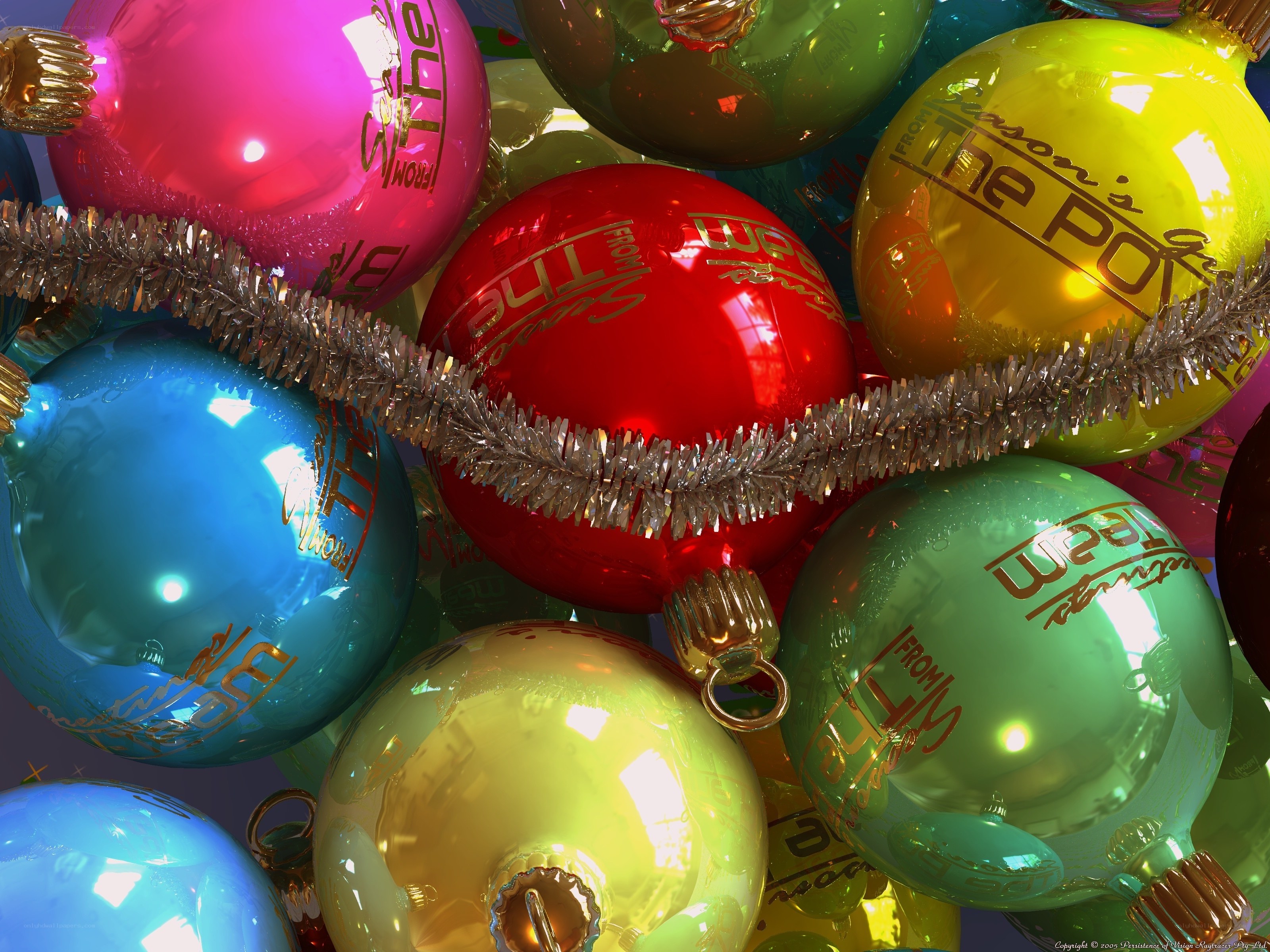 Colorful Christmas ornaments