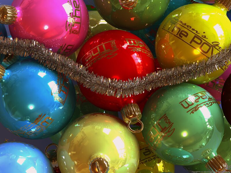 Colorful Christmas ornaments