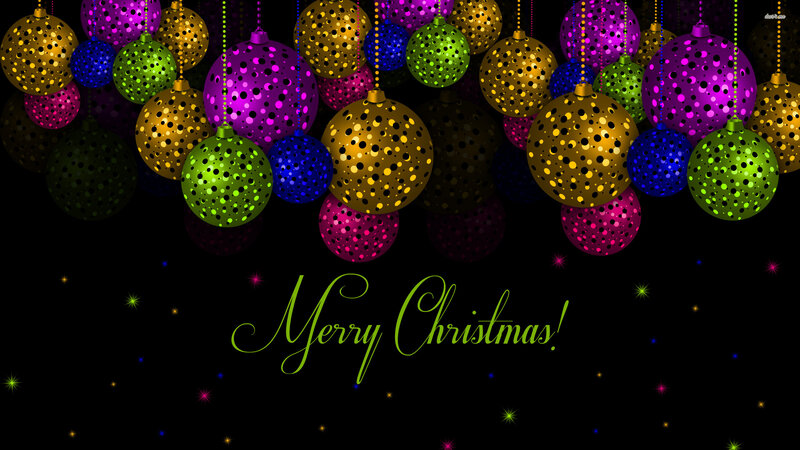Colorful Christmas Ornaments — Black