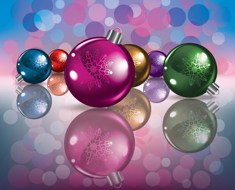 Colorful Christmas Ornaments — Purple