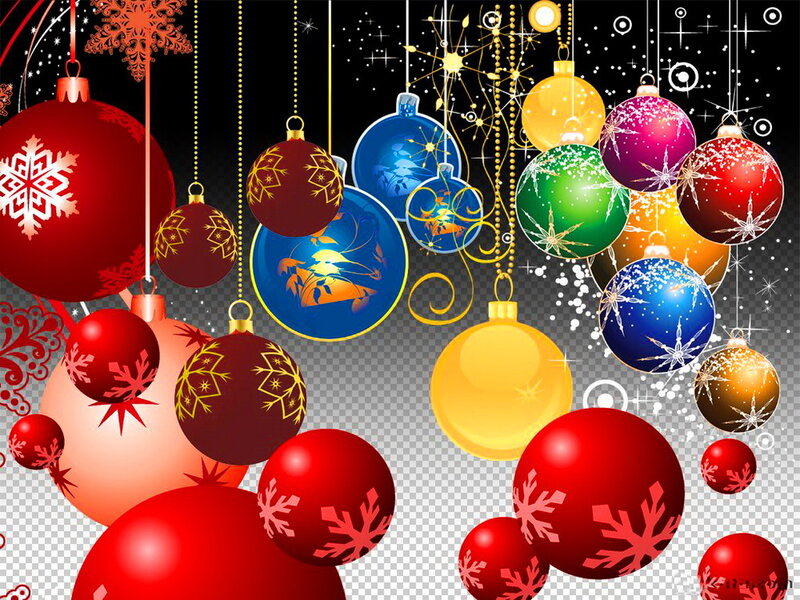 Colorful Christmas Ornaments — Red, Festive, Winter, Vector Art