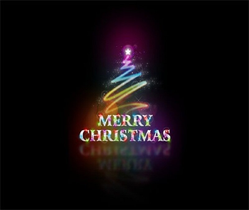 Colorful Christmas Tree — Black