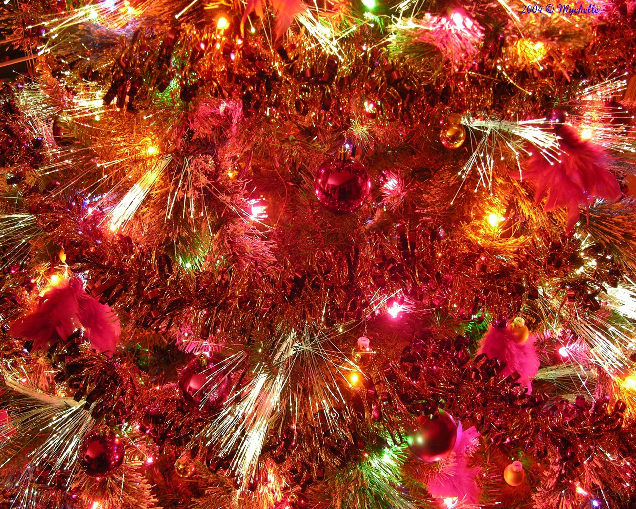 colorful christmas tree close-up