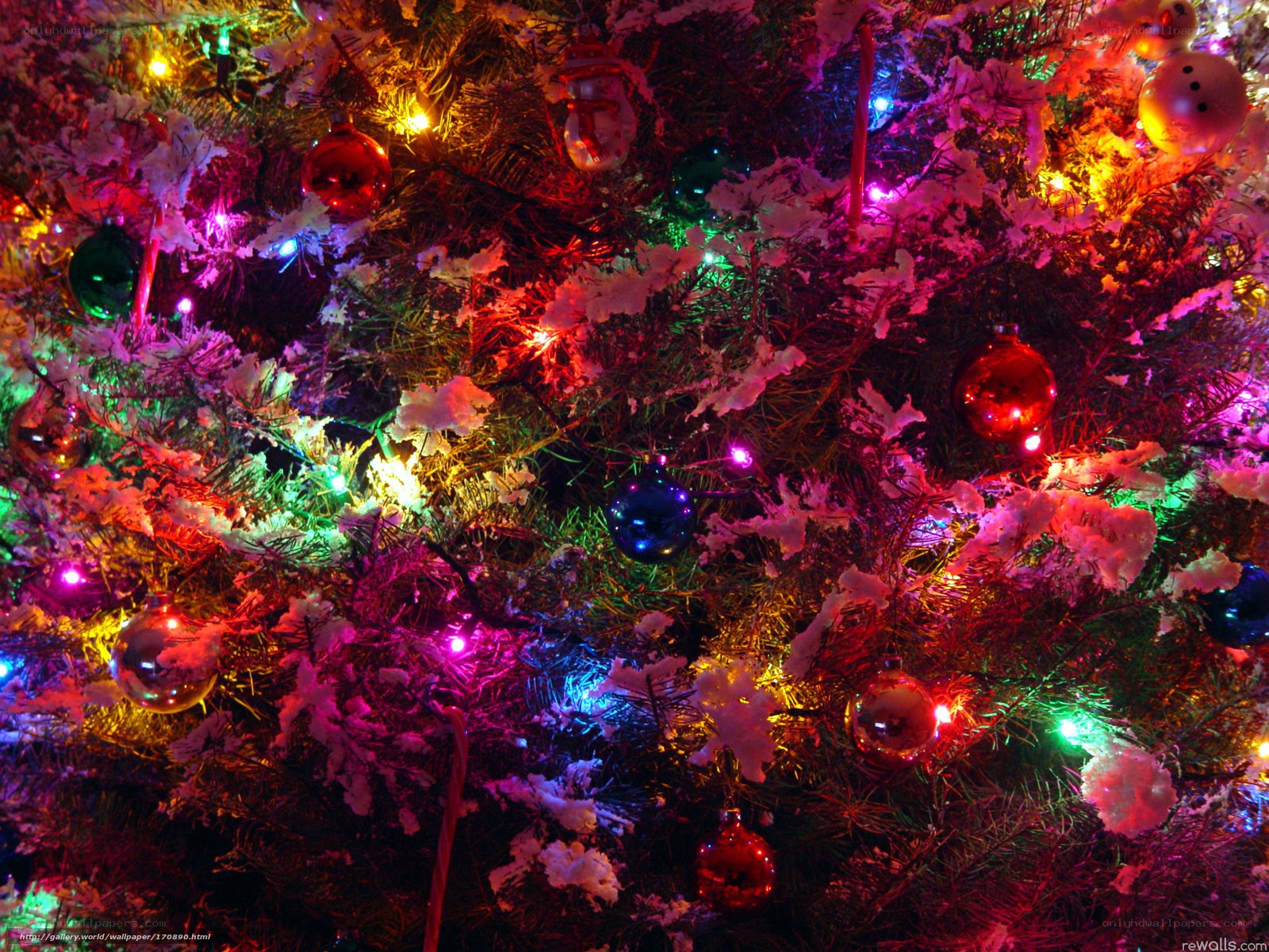 colorful christmas tree close-up
