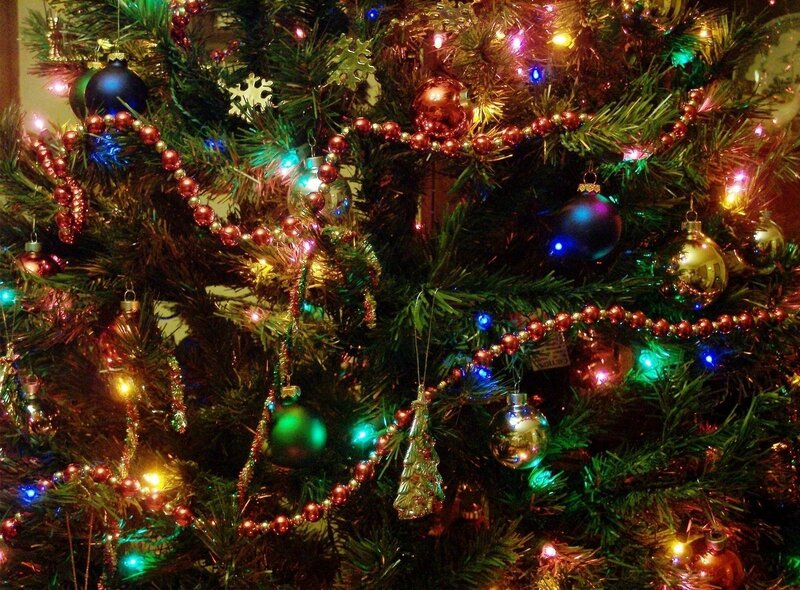 colorful christmas tree decorations