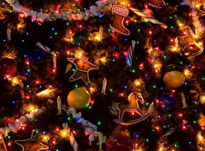 colorful christmas tree decorations