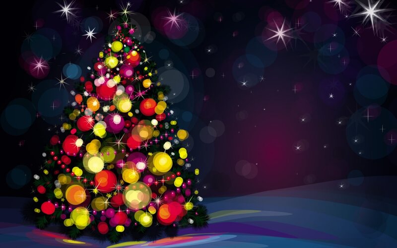 Colorful Christmas Tree — Purple, Festive