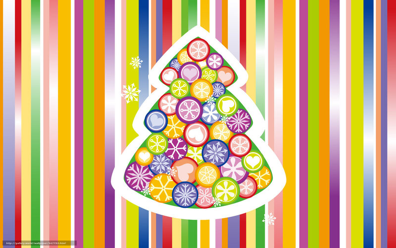 Colorful Christmas Tree — Rainbow, Festive, Winter