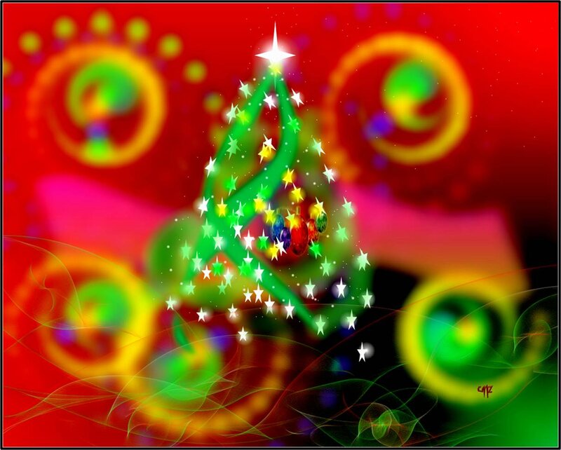 Colorful Christmas Tree — Red