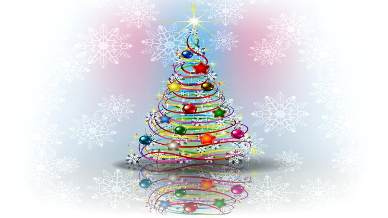 Colorful Christmas Tree — White, Festive