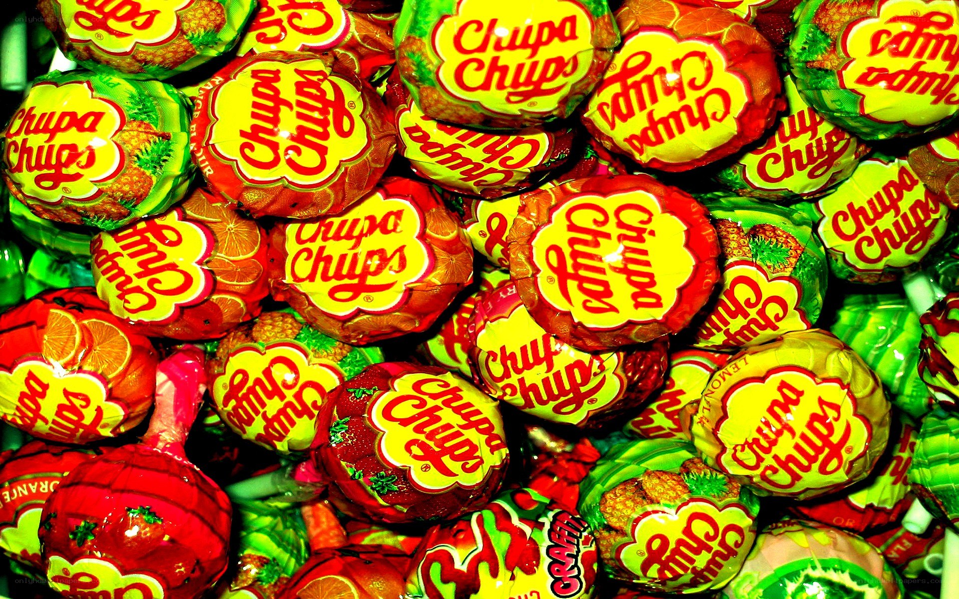Colorful Chupa Chups lollipops