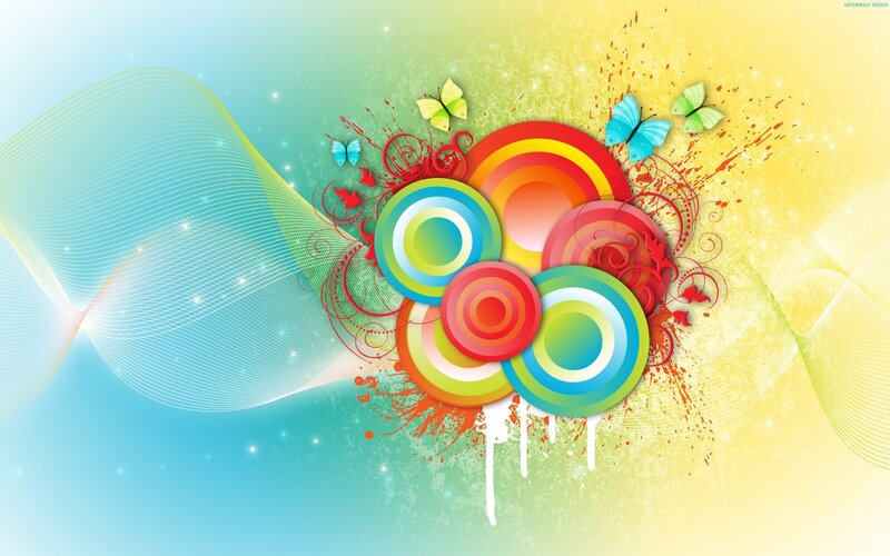 Colorful Circles and Butterflies