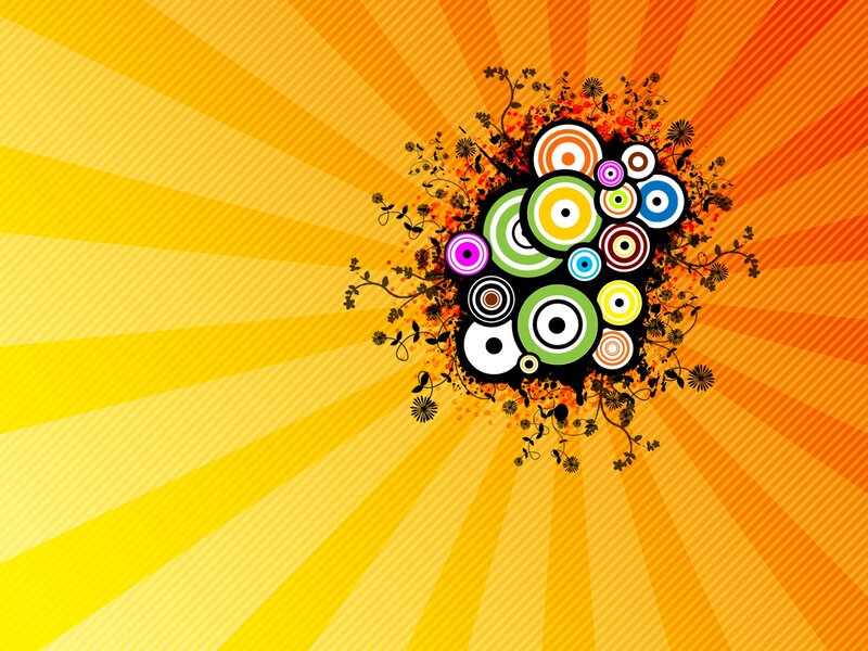 colorful circles and floral design