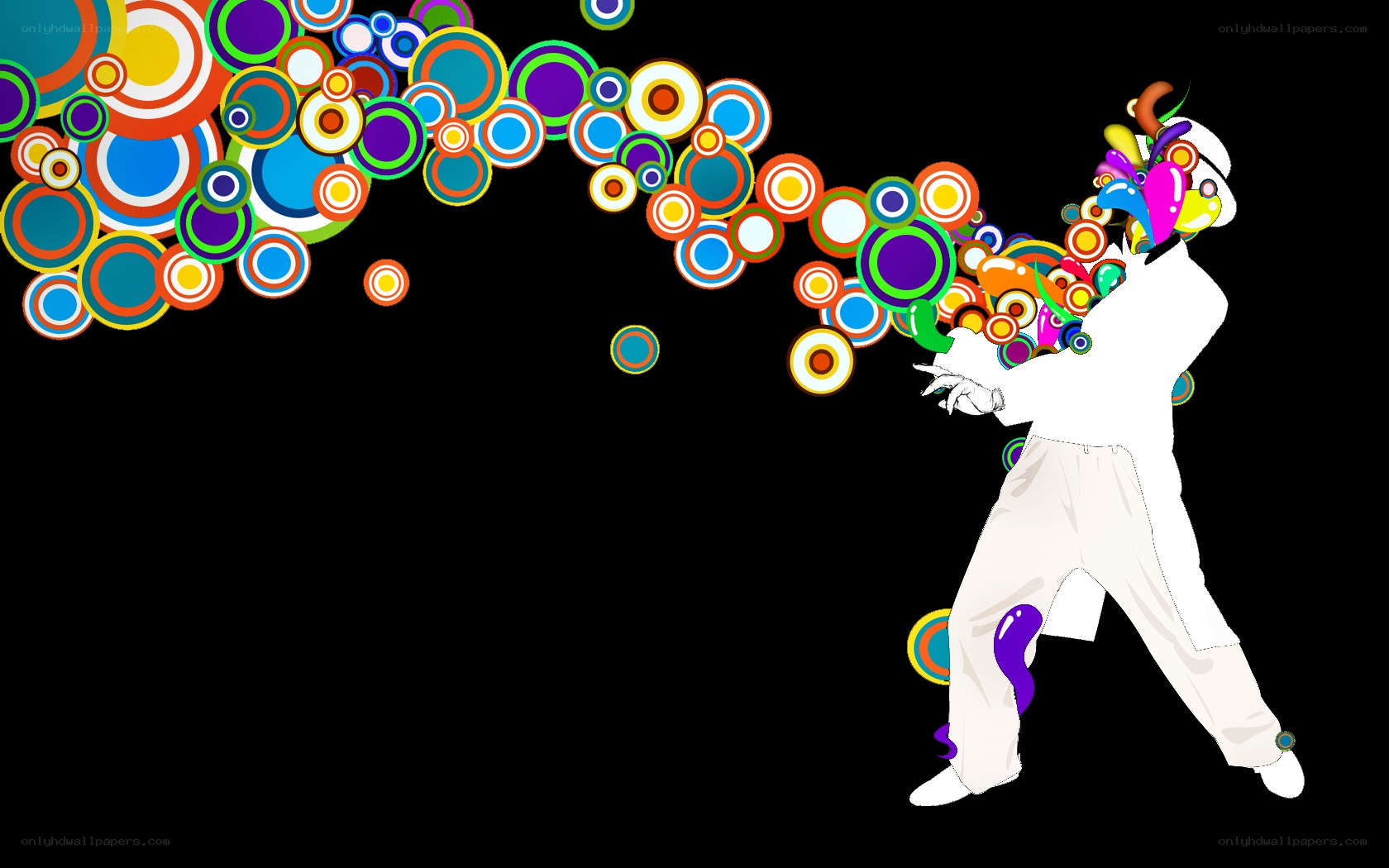 Colorful circles from a person