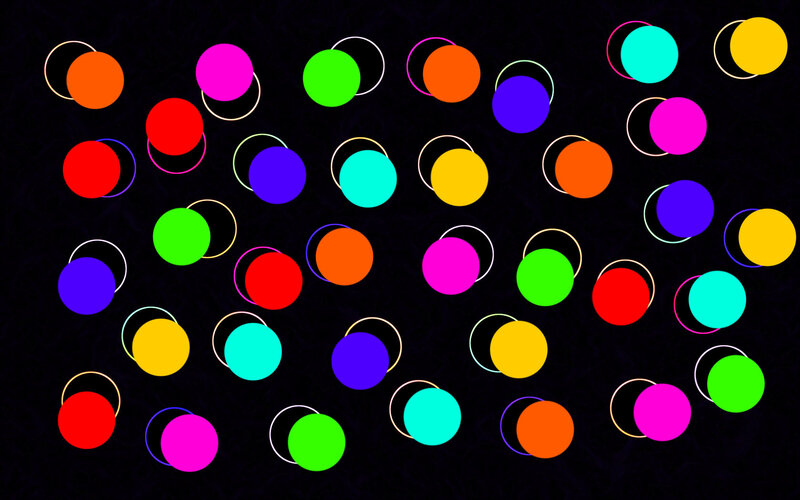 Colorful circles on black