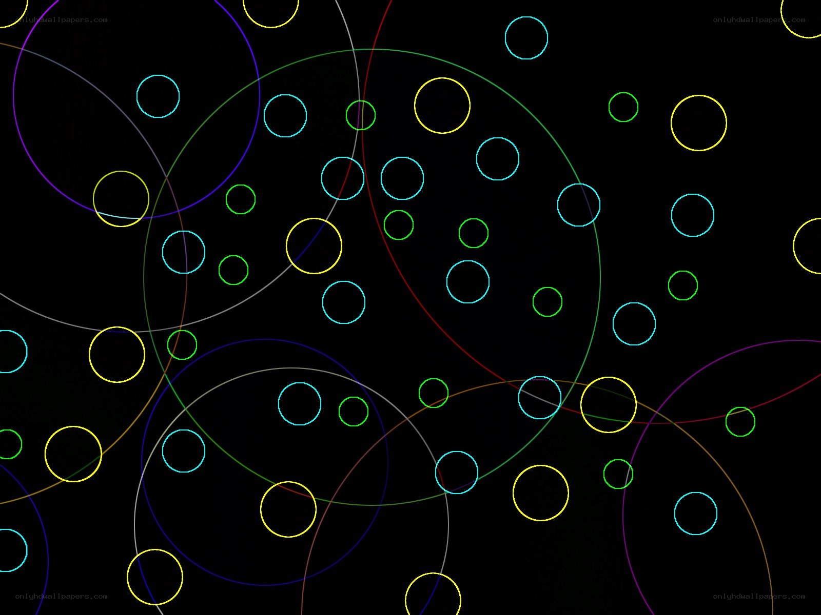 Colorful circles on black background