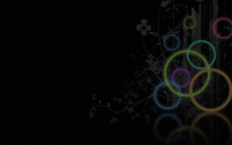colorful circles on black background