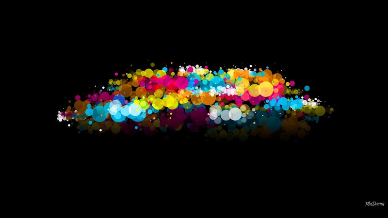 Colorful Circles on Black — Blue