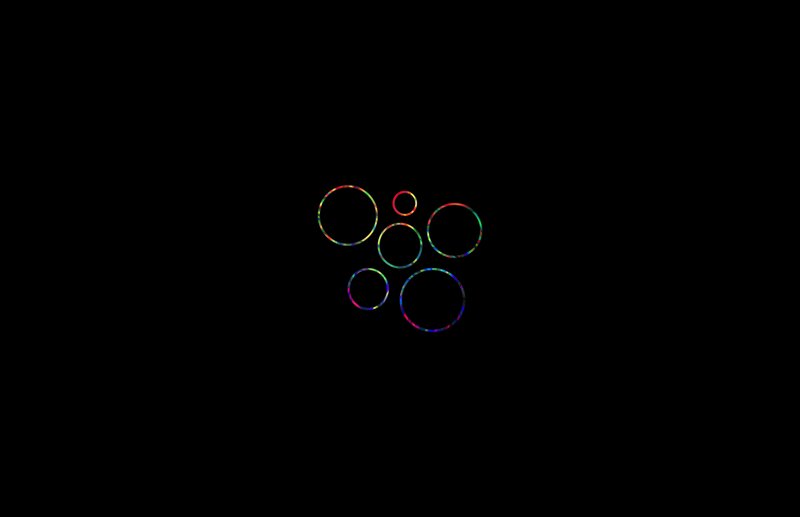 Colorful Circles on Black — Minimalist