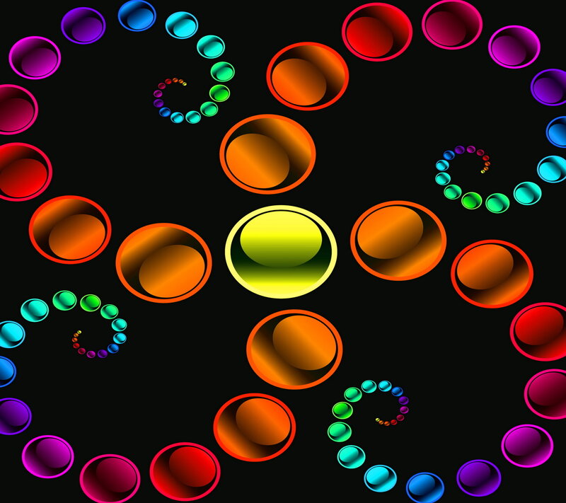 Colorful Circles on Black — Vibrant