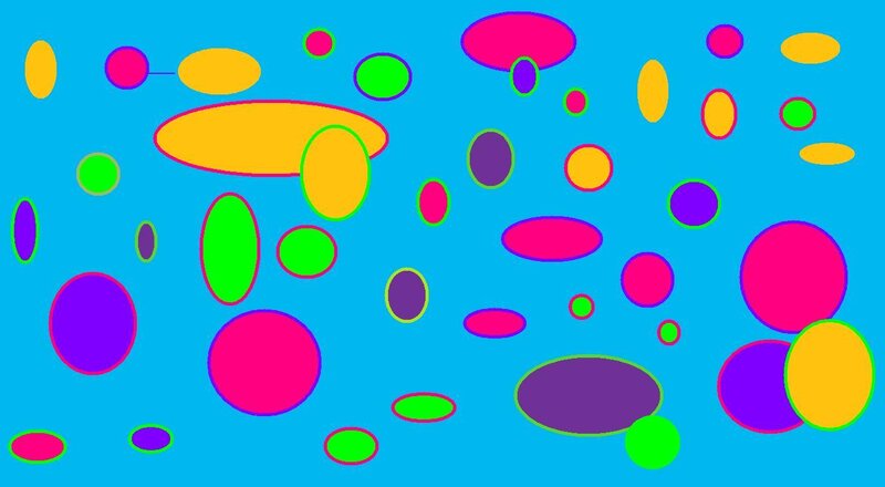 Colorful Circles on Blue
